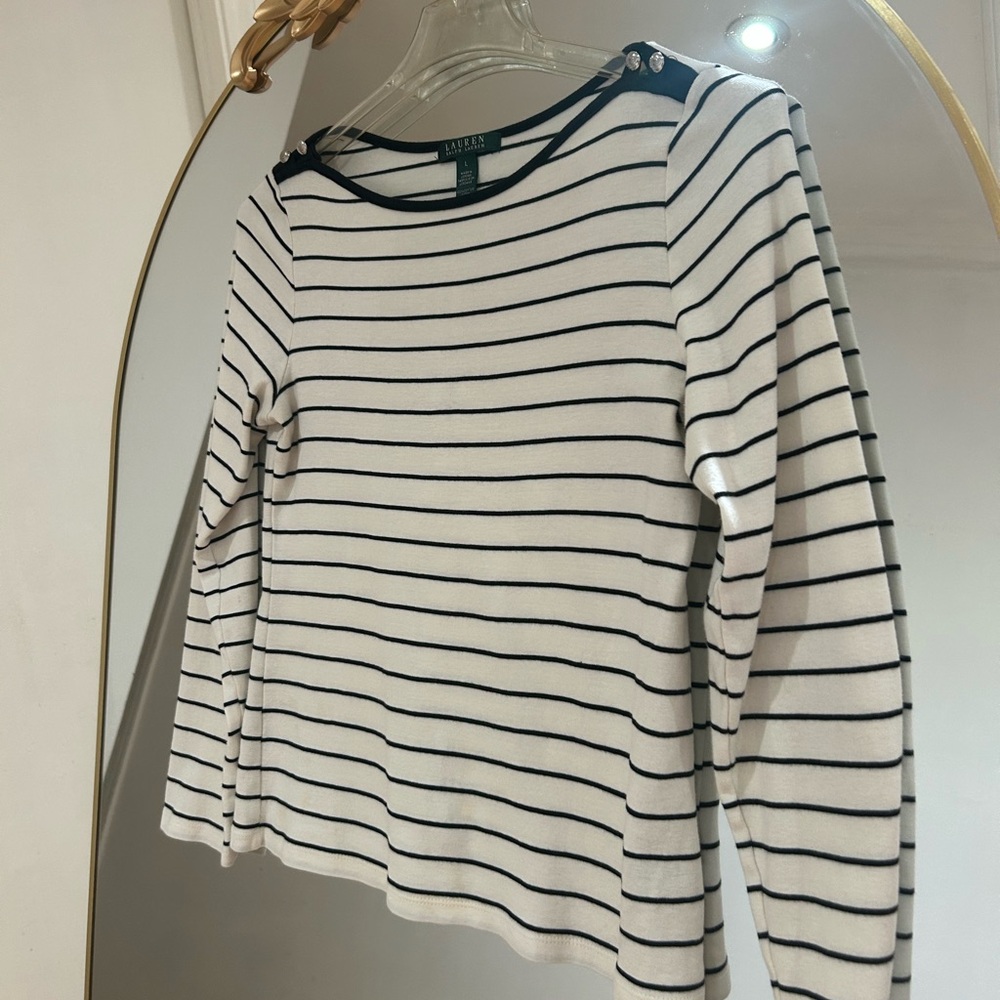 Ralph Lauren Striped Cotton Longsleeve Top